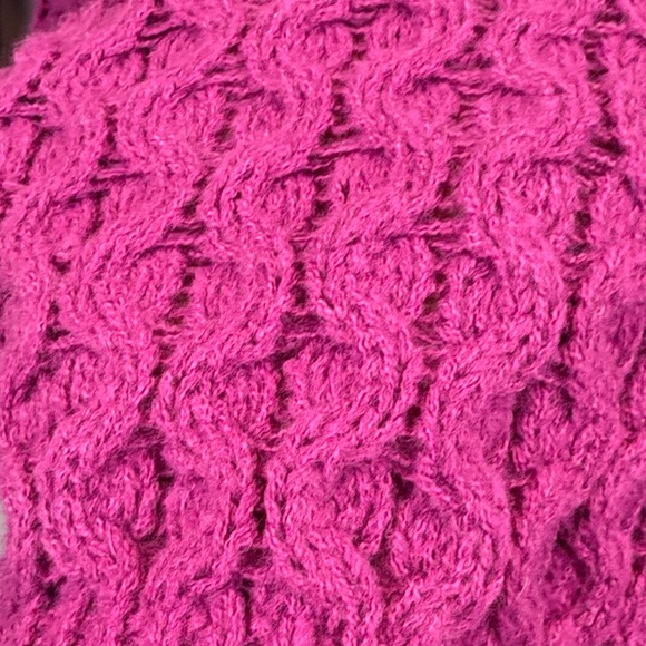 Pink Martini Textured Knit Open Cardigan | Fushia Purple Cozy Layer - Picture 8 of 13